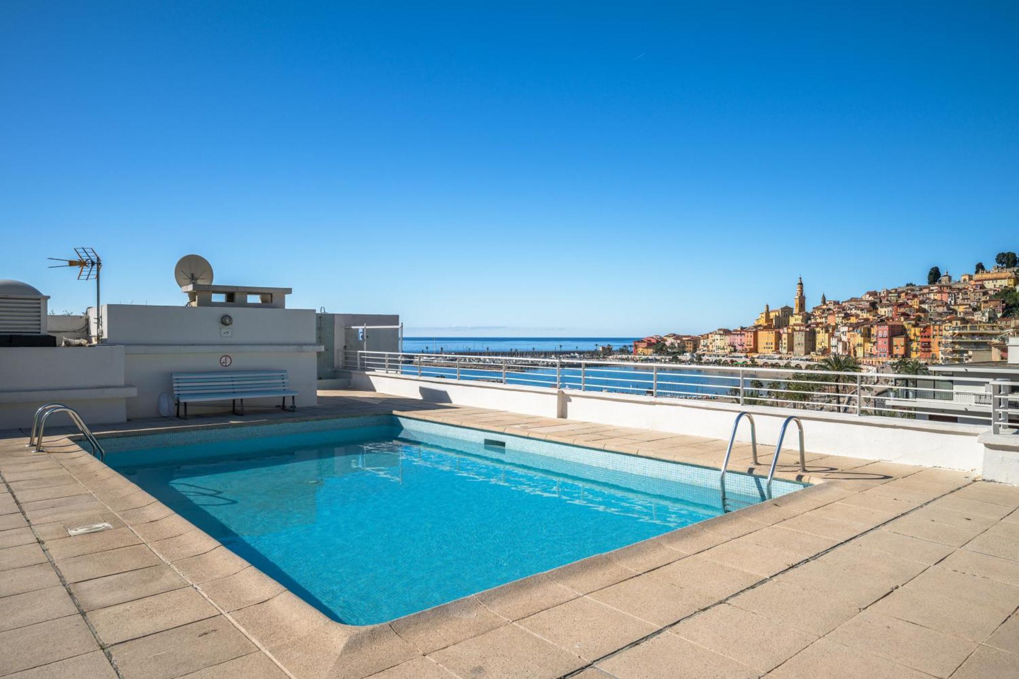 Le Rocamare - Piscine Toit Terrasse - Parking Prive - Terrasse Apartment Menton Exterior foto